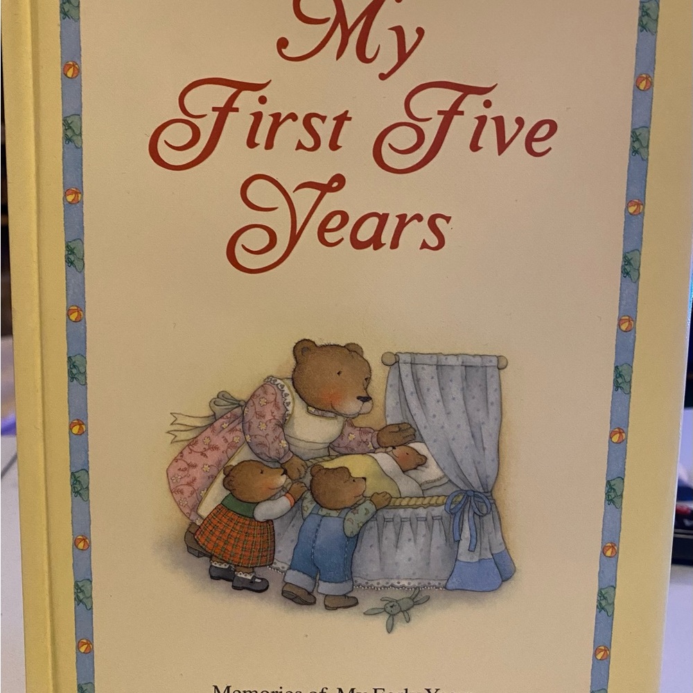 Baby book to memorialize the first five years.